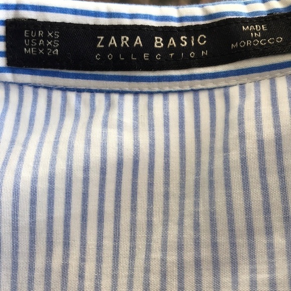 Zara Basic Floral Blue Striped Romper - Picture 9 of 10